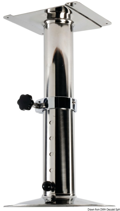 SS telescopic swivelling pedestal 540/720 mm