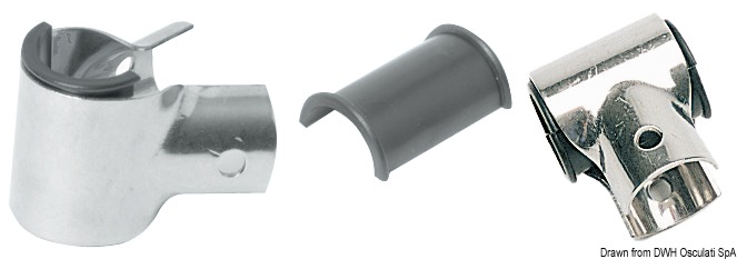 SS T joint f. plattforms Ø 25 mm