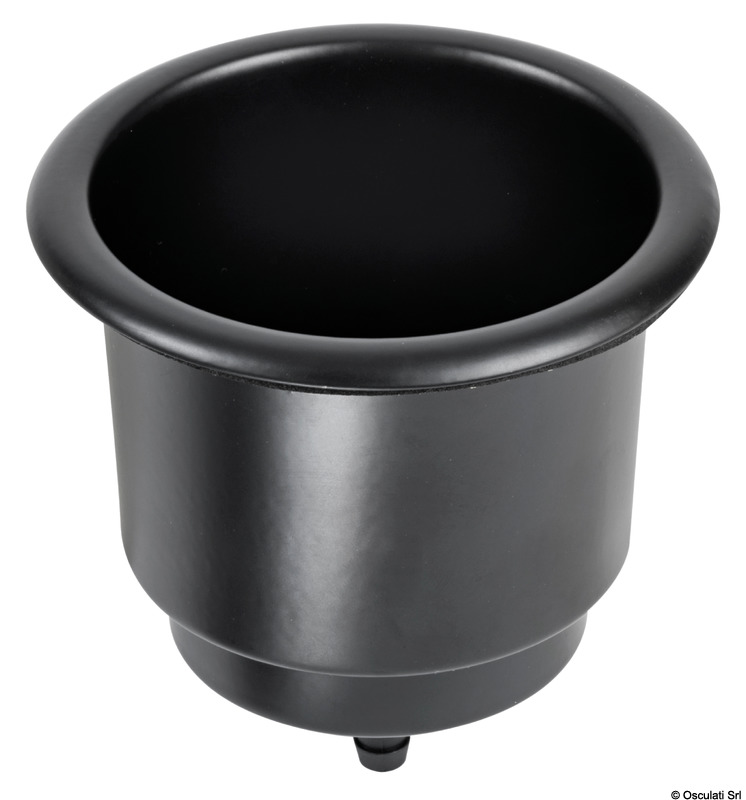 Delux SS black glass holder w/drain hole