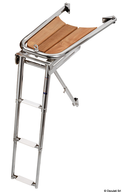 Dolphin striker AISI 316/teak w/3-step ladder