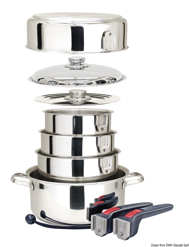 Stackable pots/pans ceramic inside