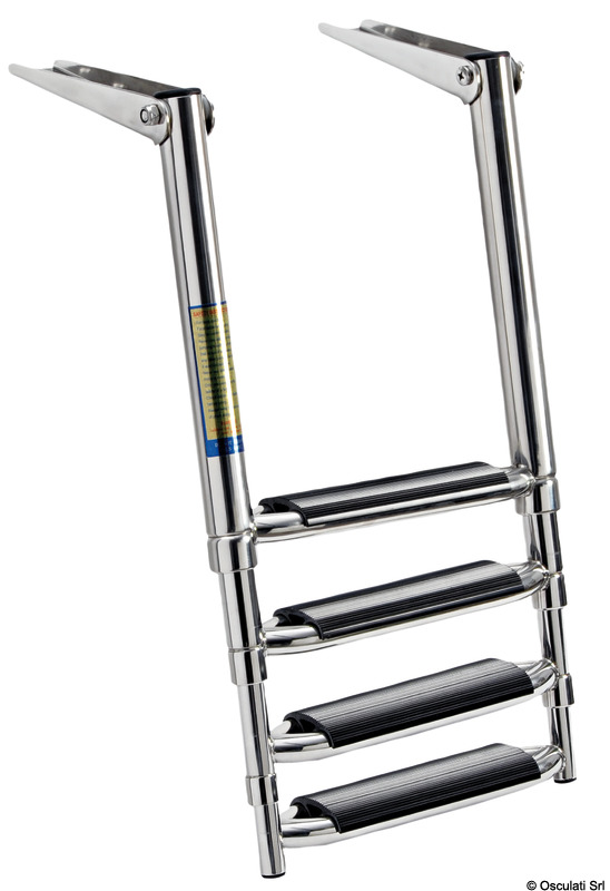 Telescopic large ladder AISI316 black 4 steps