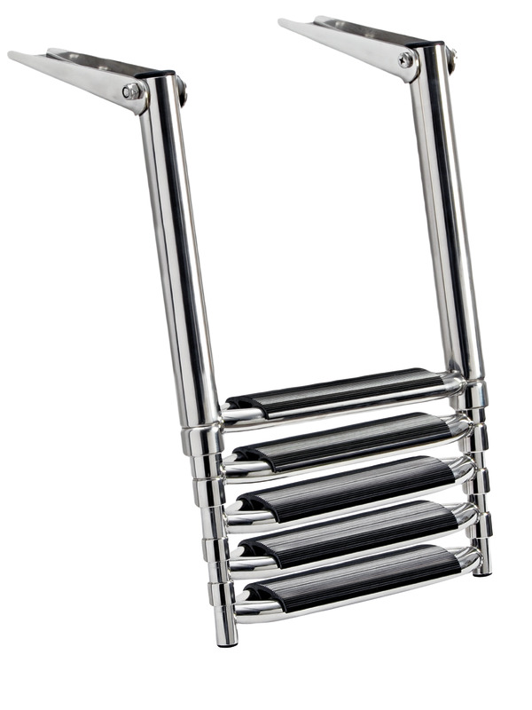 Telescopic large ladder AISI316 black 5 steps