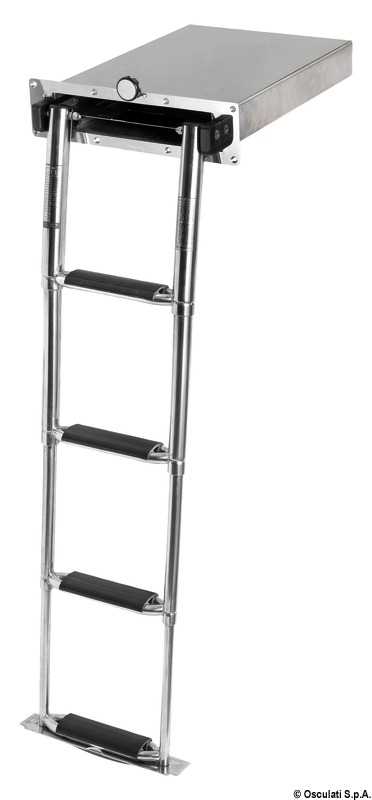 Retractable ladder AISI316 4 oversized steps