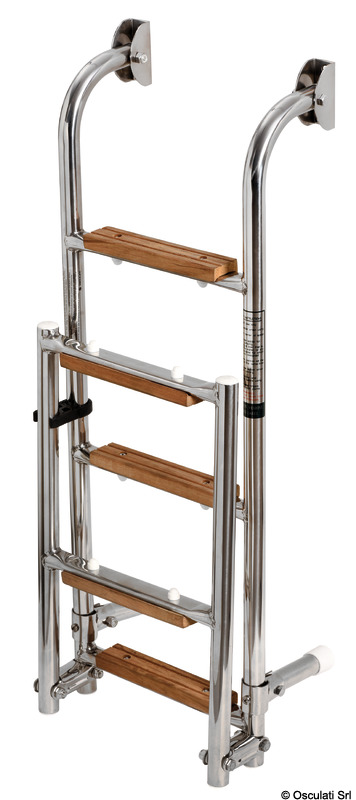 Ladder 5 steps AISI316 + Iroko