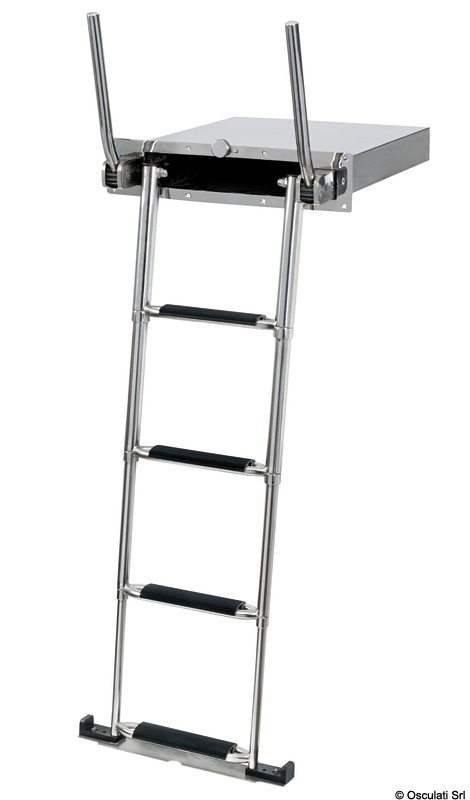 4-step recess-fit AISI316 telescopic ladder