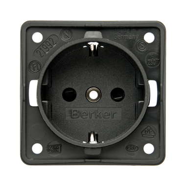 Berker Socket outlet 16A 250V IP21 anthracite