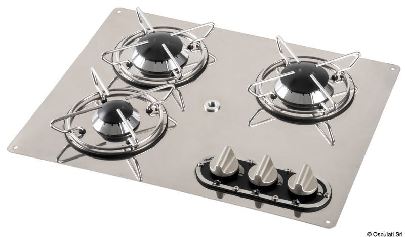 Three-burner recess-fit cooktop 470 x 360 mm