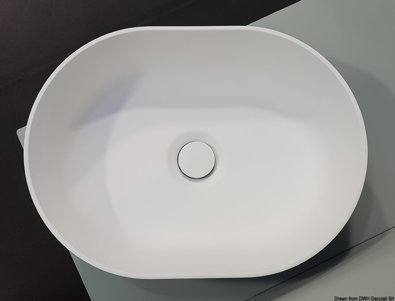 Countertop semi-oval sink Ocritech white 350x260 mm