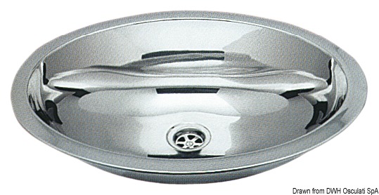 Oval sink SS, mirror polished 510x390 mm