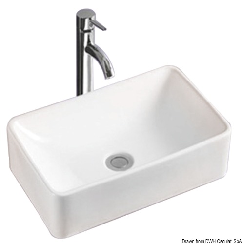 Square white ceramic sink 400x300x130 mm