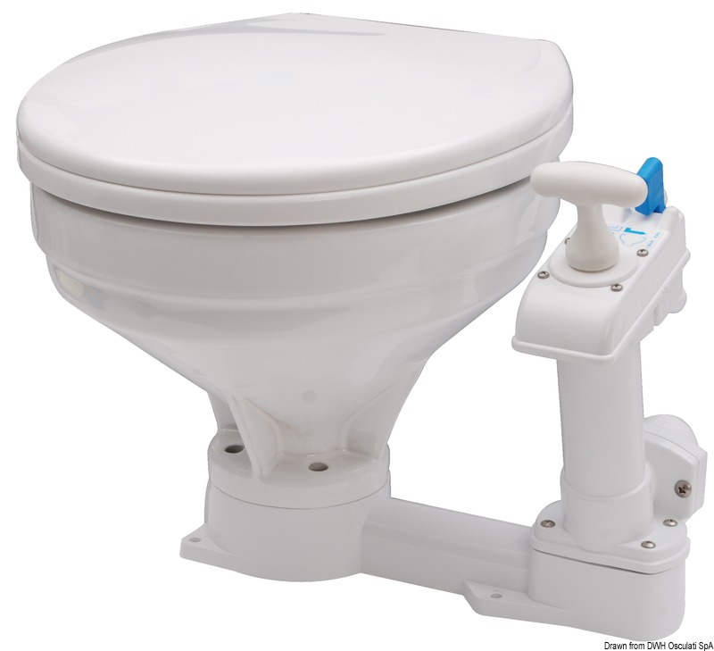 Manual toilet unit big plastic seat