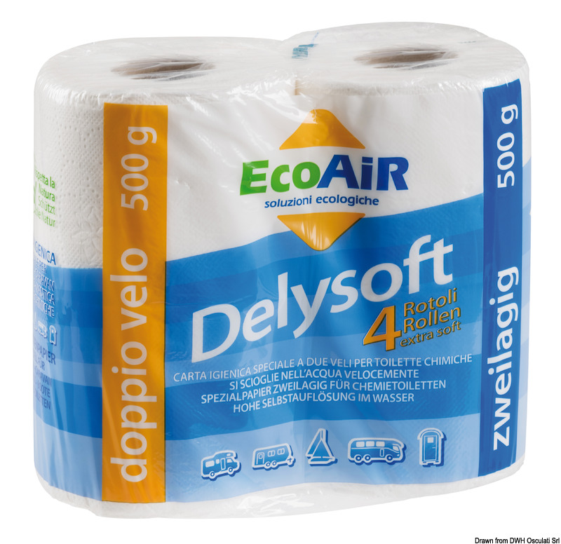 Delysoft water-soluble toilet paper 4-pc package