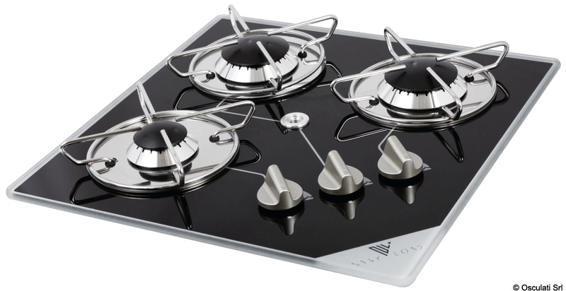 Gas hob N.3 pyroceram burners 400 x 400 mm