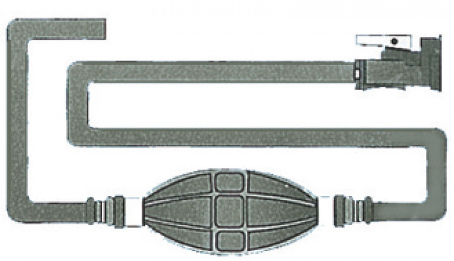 Fuel hose with pump and OMC Johnson Evinrude Suzuki connector 2 meters 8mm hose