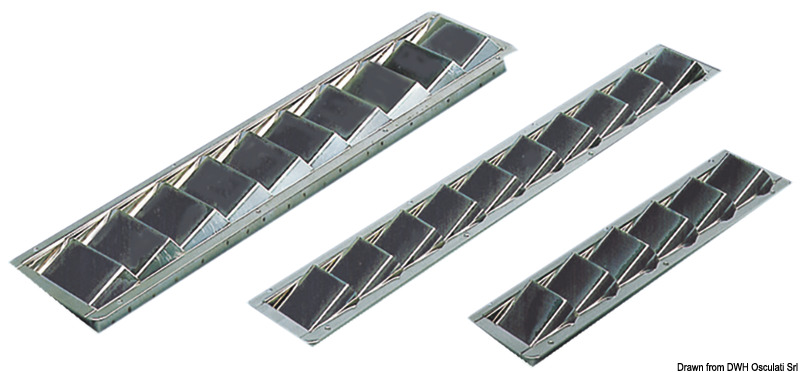 Louvred vent mirror-polished SS 325x76 mm