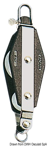 Plastinox violin block 2pulleys 10x45 w/becket