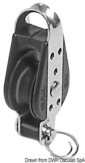 Single block 1pulley w/becket AISI316 22x6