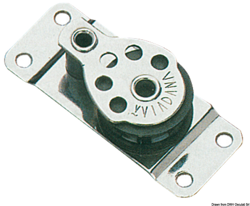 SS block 1pulley w/radious base 25x8