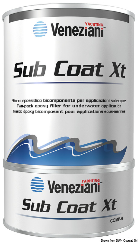 VENEZIANI two-component epoxy filler light blue