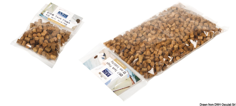 Teak plugs 10 mm 100 pcs