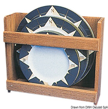Teak plate rack for 12 dishes
