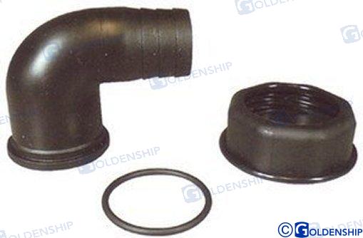 Adapter for fuel tank CEFREDI 90º Ø35mm. Not for portable tanks.