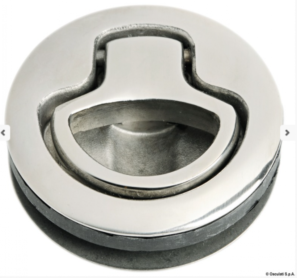 Защелка заподлицо AISI316 с упором без фиксатора AISI316  Ø62mm