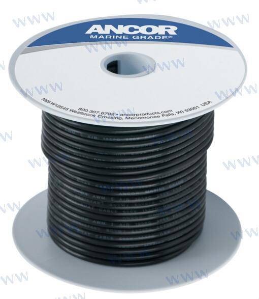 500' tinned copper wire 18 awg (0,8 mm²) black 152m