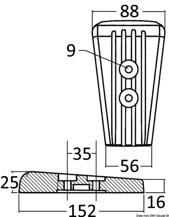 Magnesium leg anode Volvo SX/DPS for OEM 3888814 / 3883728