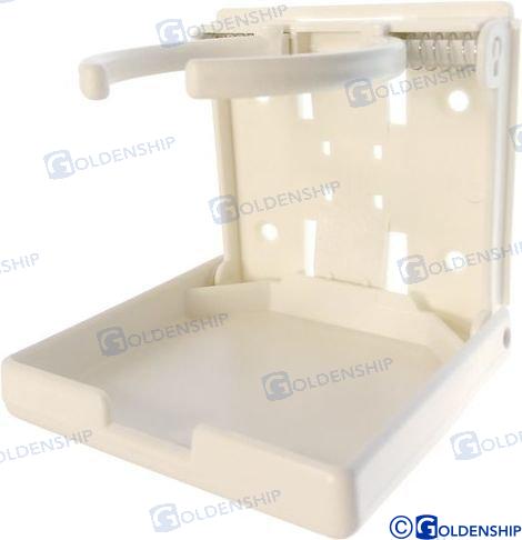 drink holder, plastic front opening - white