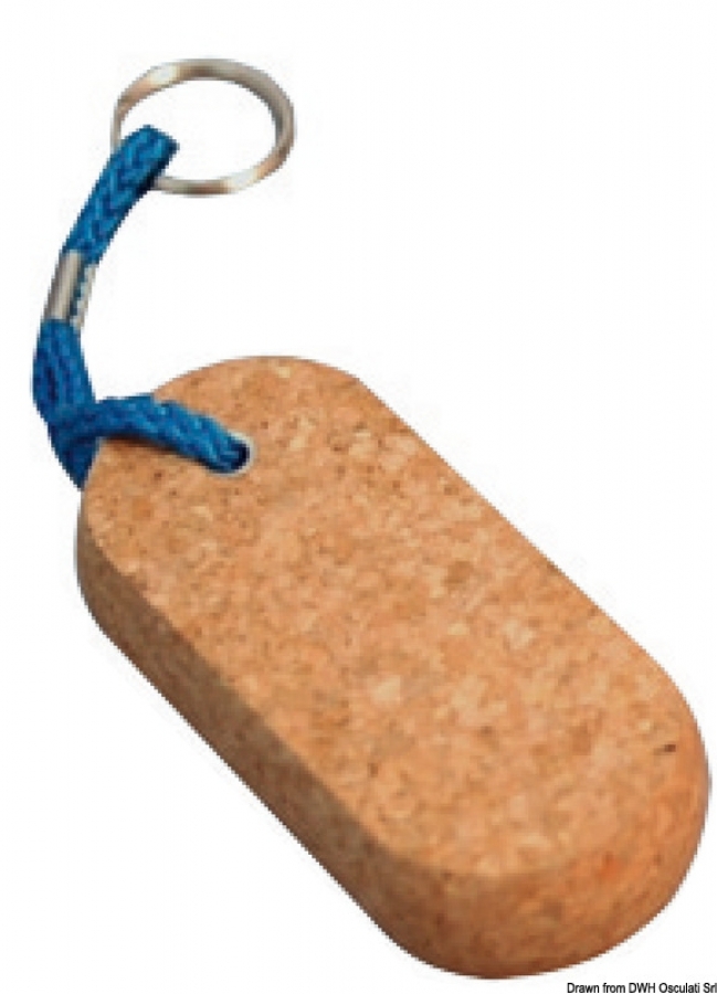 Cork floating keyring oval shape