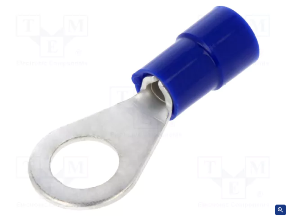 Cable nozzle - copper - Ring type - M6 D6.2mm - 1.5-2.5mm2 - Blue 10pcs