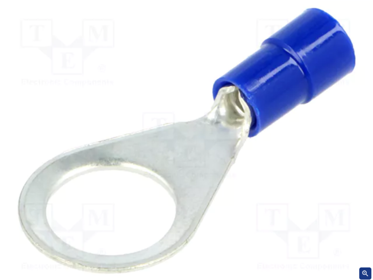 Cable tip - ring type - copper - M10 d10.5mm - 1.5-2.5mm - blue 10pcs.