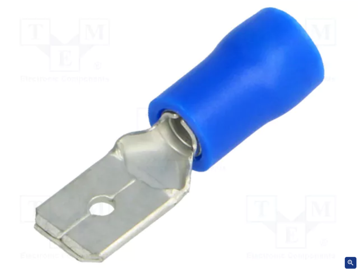 Кабельное сопло - плоская - латунь - M W6.3mm T0.8mm 1.5-2.5 мм - синий 10шт.