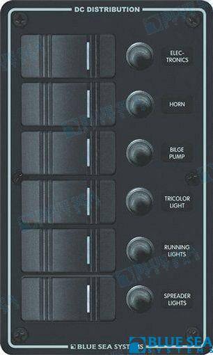 panel waterproof 6 positions vertical black