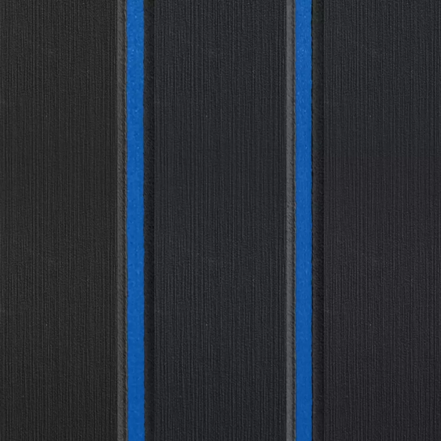 Boat Flooring Comfort Deck - V Grooved EVA/PE - Black/Blue - 2.4mx1.2mxH6mm - 3M Self-Adhesive