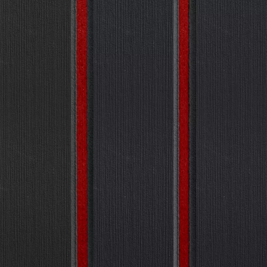 Boat Flooring Comfort Deck - V Grooved EVA/PE - Black/Red - 2.4mx1.2mxH6mm - 3M Self-Adhesive