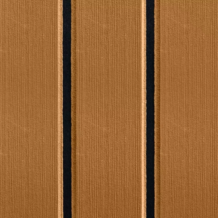 Boat Flooring Comfort Deck - V Grooved EVA/PE - Medium Brown/Black - 2.4mx1.2mxH6mm - 3M Self-Adhesive