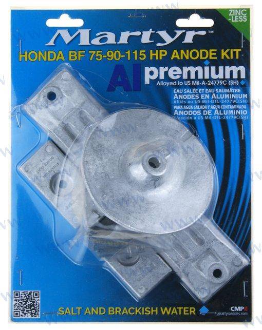 Aluminium anode kit for Honda BF75-90-115