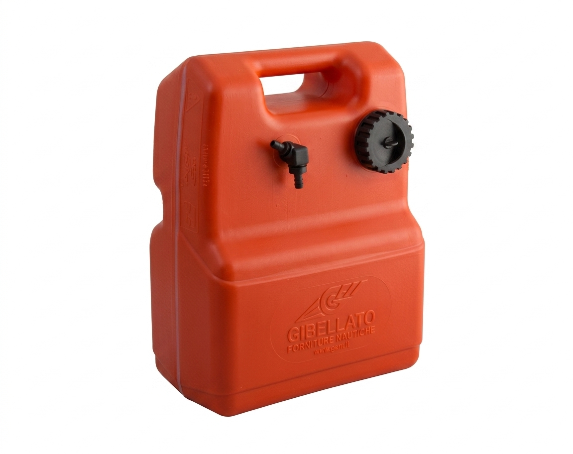 Portable fuel tank 12L, orange color, Outlet D.8mm - use only horizontally