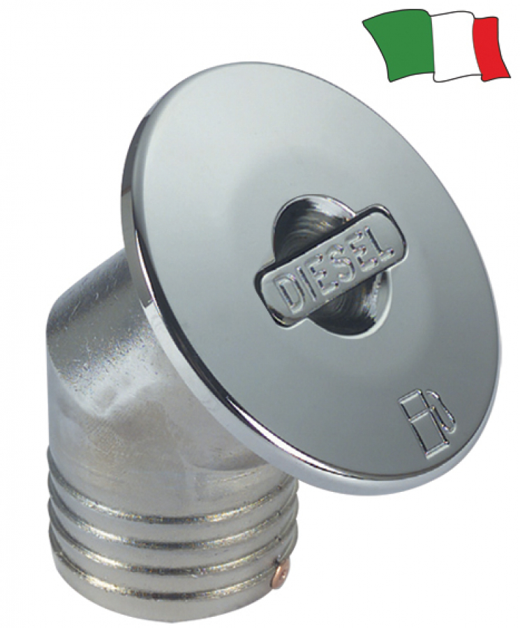 INCLINED FUEL DECK PLATE 45° chromed Ø50mm external Ø88mm