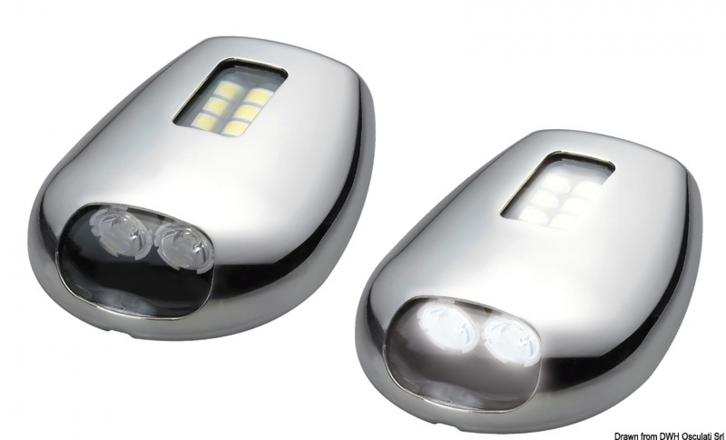 Docking lights - a pair of AISI316 LED 6000K 400ma 20° + 85° Lumen 280/125
