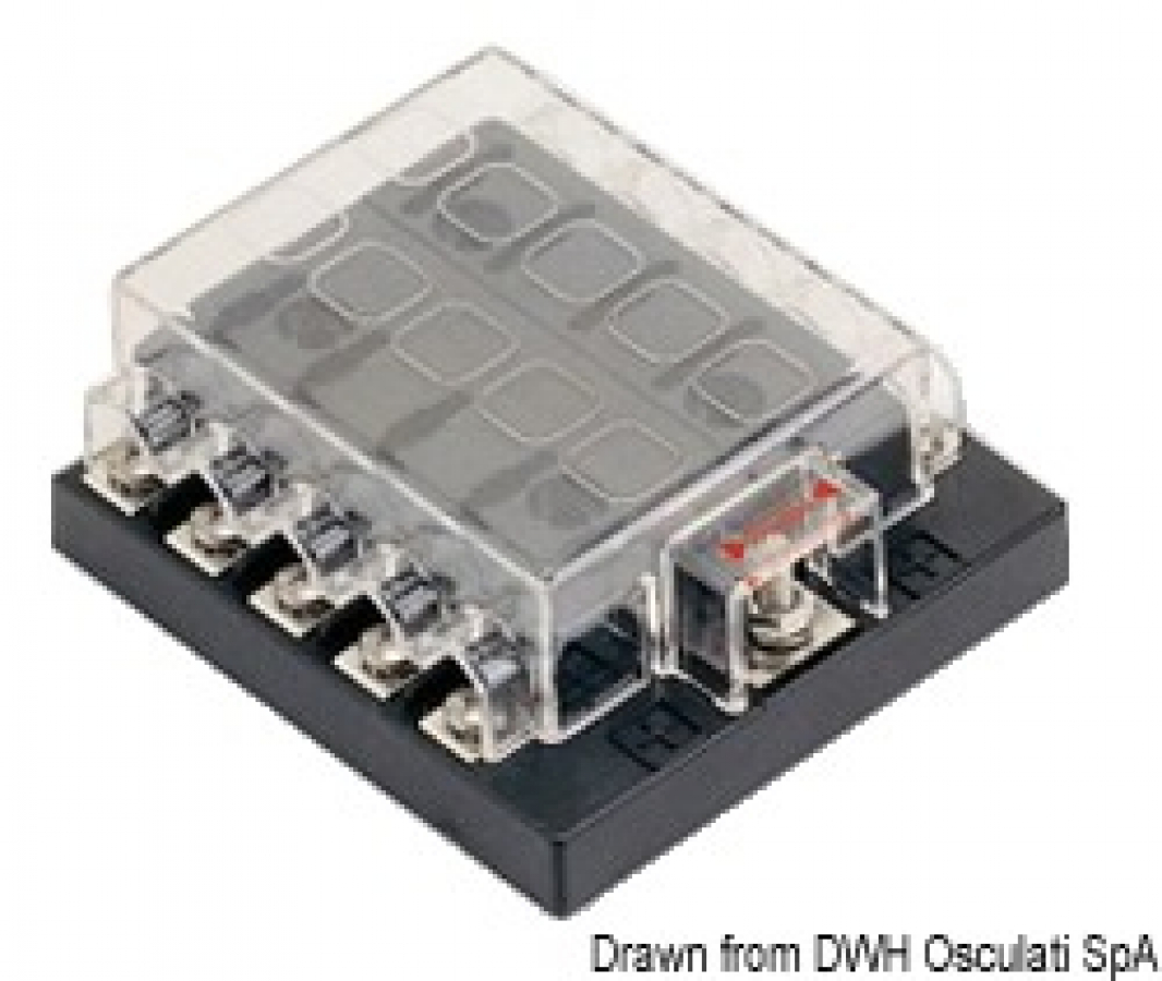 Блок держателя предохранителей 10 мест 92x99мм