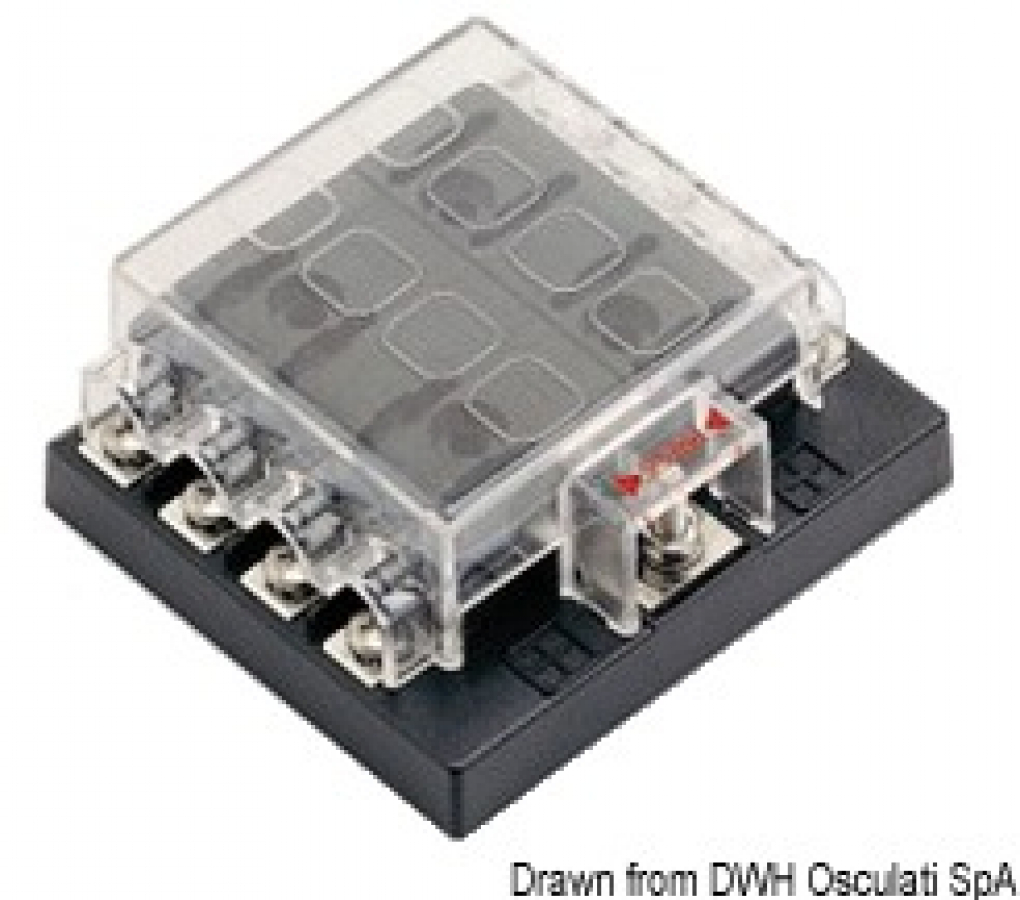 Blade fuse holder box 8 seats 92x83mm