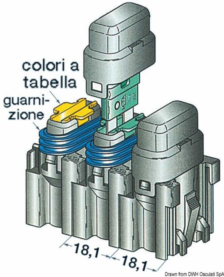 Держатель предохранителя - разборный 15А