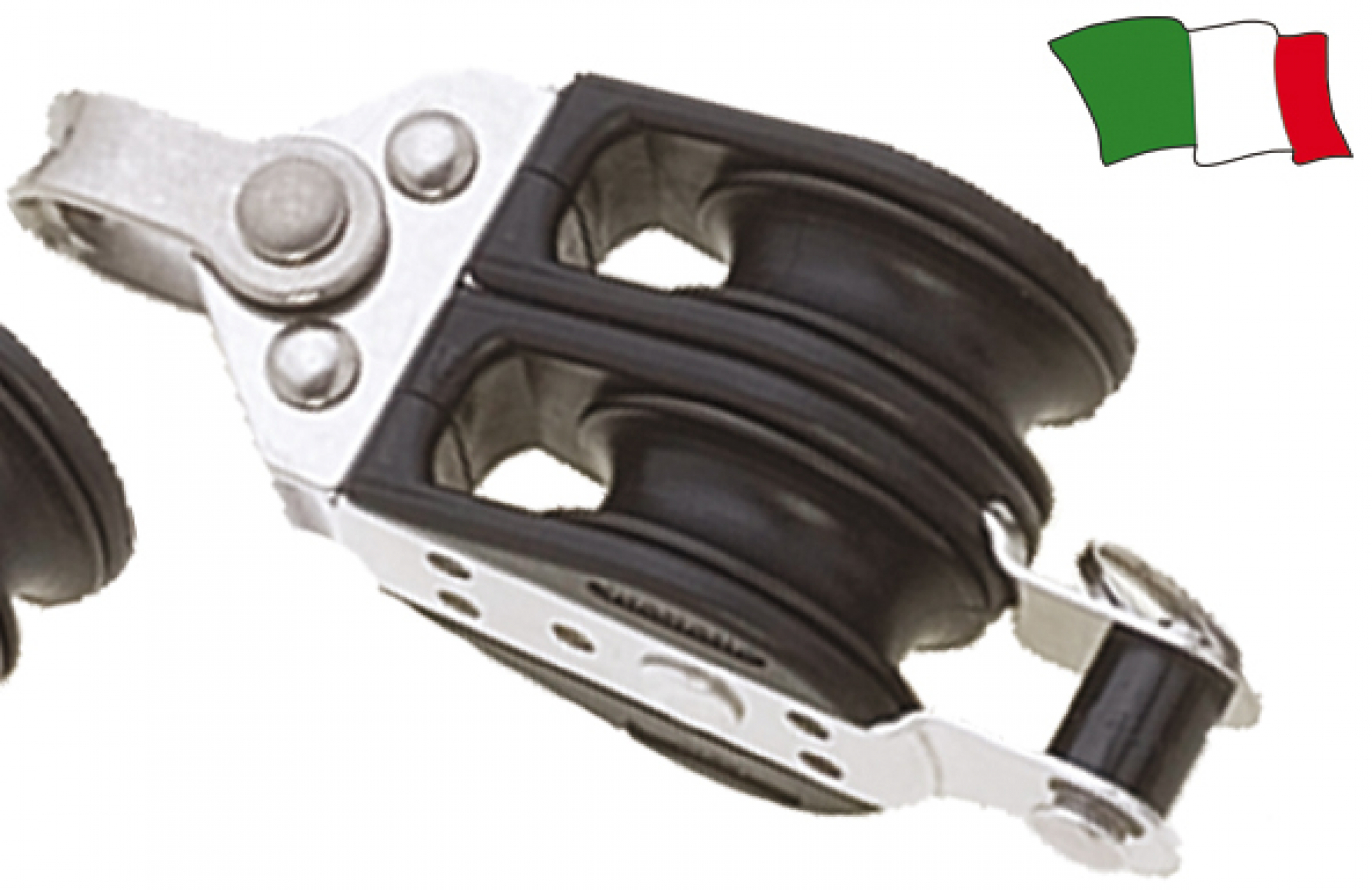 Dubultais bloks ar cilpu 28mm,  D8mm , Darba slodze 150kg, Maksimālā slodze 600kg