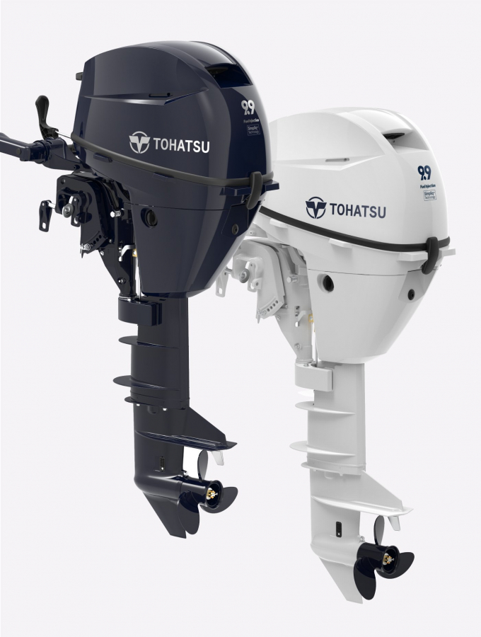 Engine TOHATSU EFI 9.9 HP (NEW MODEL 2024 year)  S-15" Beluga White Engine hour counter included!
