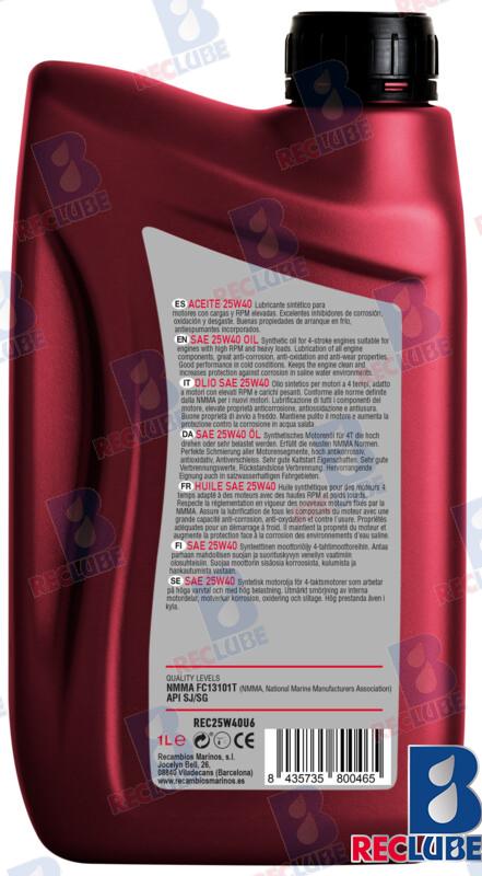 Oil 25W40 1 L for Mercruiser, Volvo Penta, OMC gasoline engines