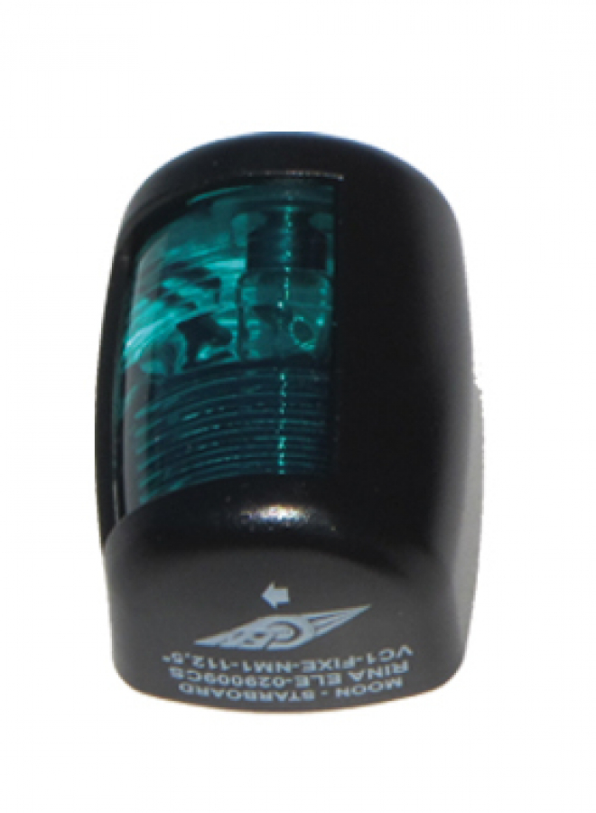 NAVIGATION LIGHTS green 112,5°, black hull , under 12m IP56 12V 10W  H61mm
